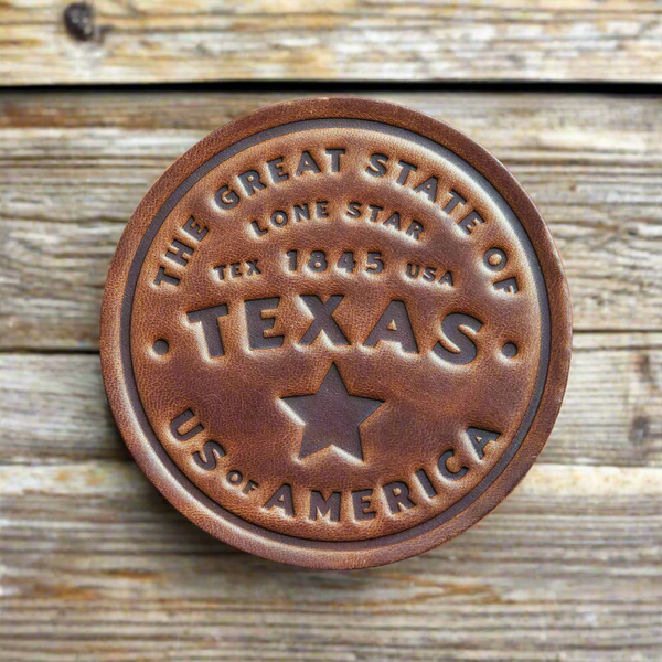 Texas Leather Coaster