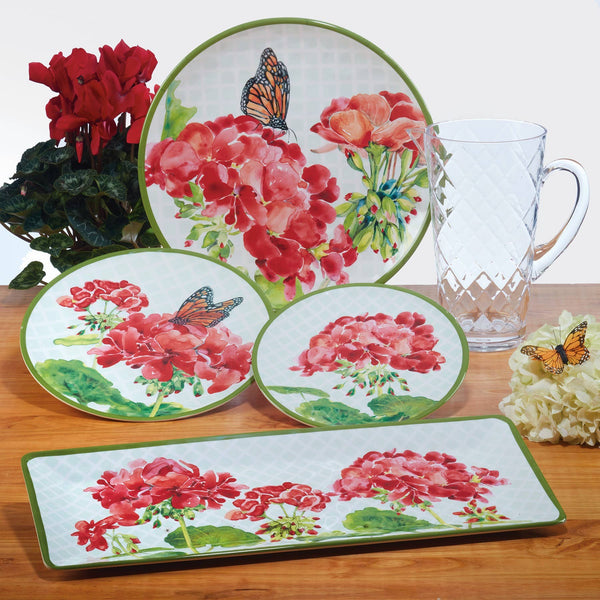 Geraniums Round Platter