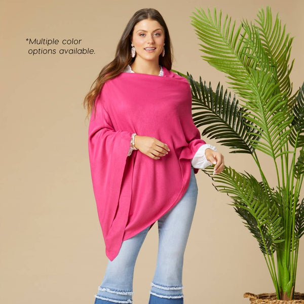 Lightweight Poncho - Hot Pink