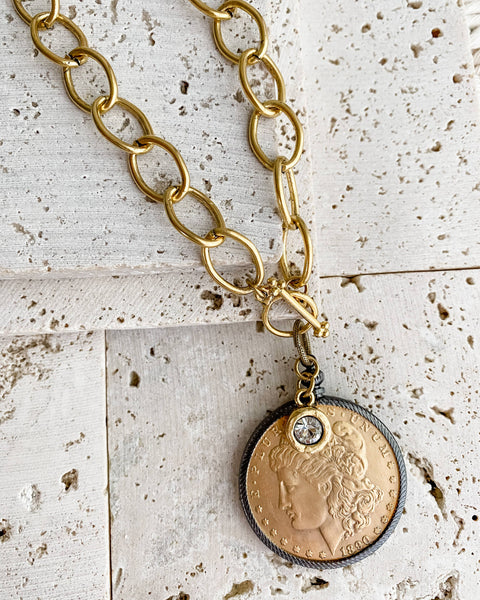 Gold Coin Relic Necklace