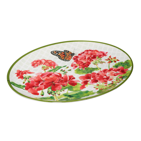 Geraniums Oval Platter