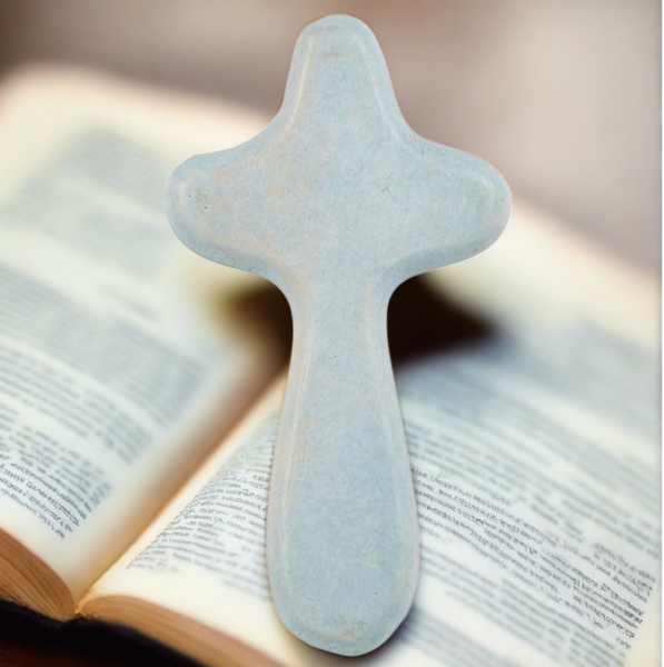 Handheld Wooden Cross in bluewash