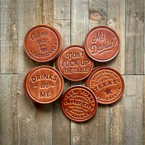 Cheers! Leather Coaster