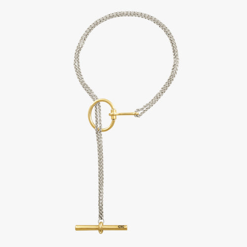 CXC Amazona Bit Sliding Necklace - Silver with Gold