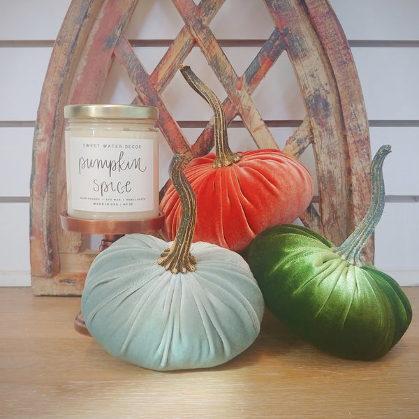 Small Velvet Pumpkin - Sage