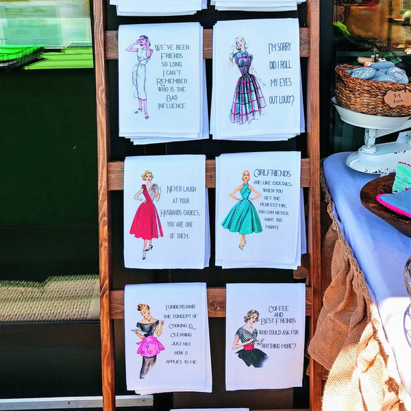 Towel Ladder with Sassy Kitchen Towels