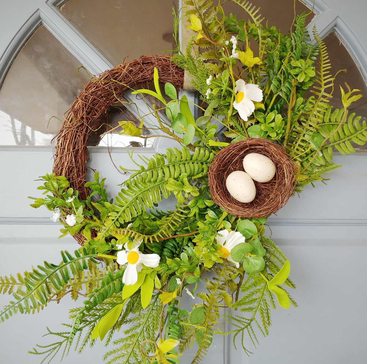 Bird's Nest Rectangular Spring Wreath