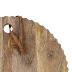 Round Hand Carved Mango Wood Cutting Board - Natural