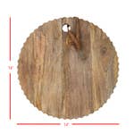 Round Hand Carved Mango Wood Cutting Board - Natural