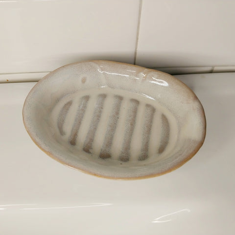 Handcrafted Pottery Soap Dish - Frost