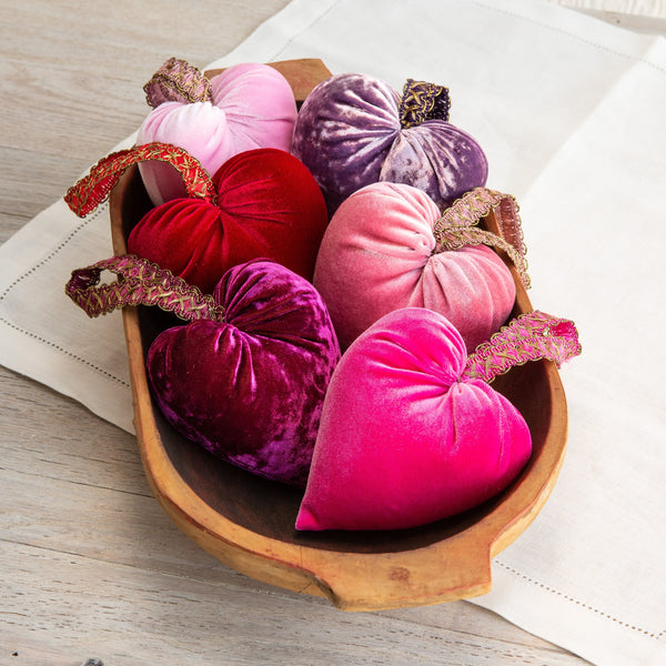 Handmade Velvet Hearts - Red