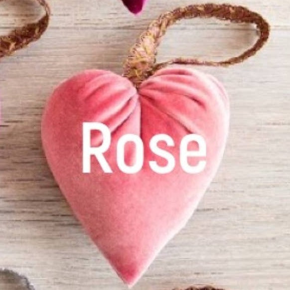 Handmade Velvet Hearts - Rose