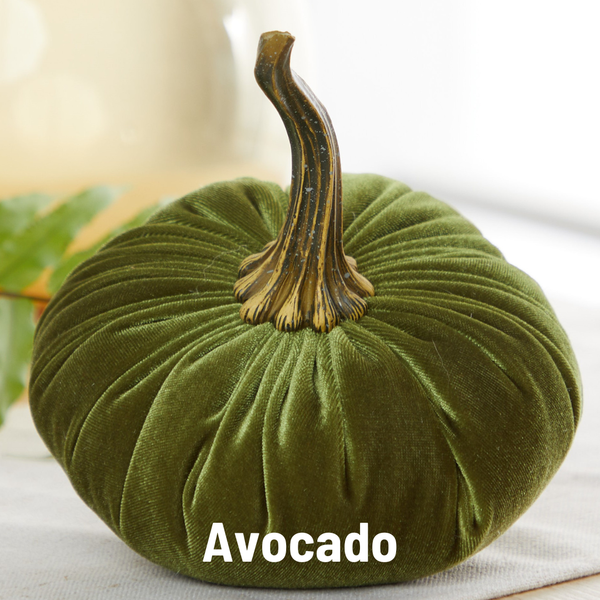 Large Velvet Pumpkin - Avocado