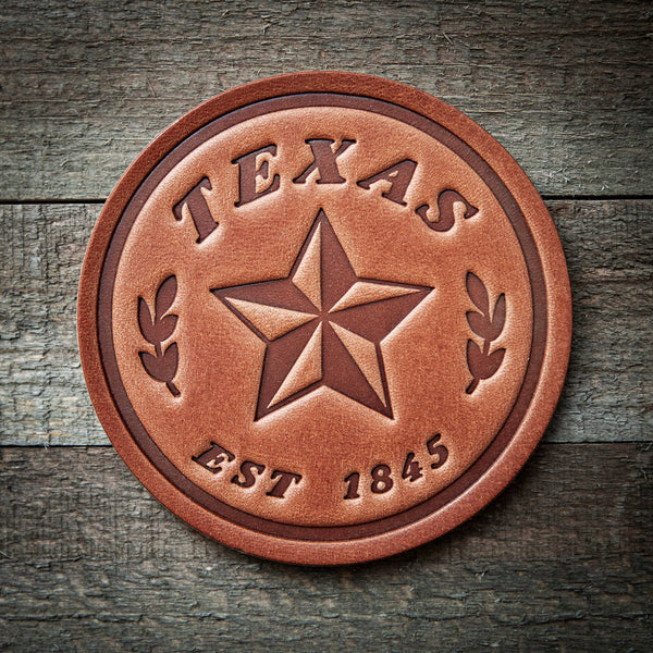 Texas Star Leather Coaster