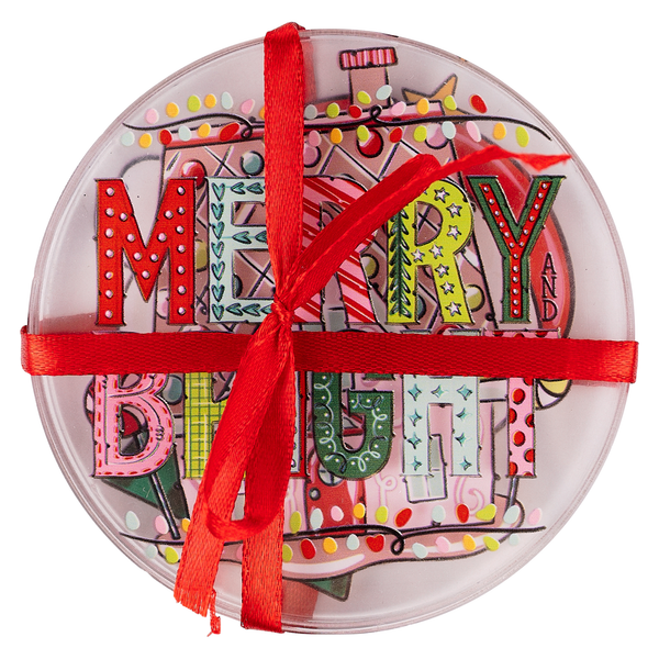 Merry and Bright Coaster - Set of 4