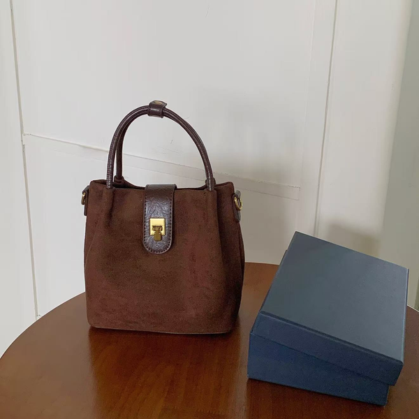 Suede-Like Microfiber Crossbody Bag