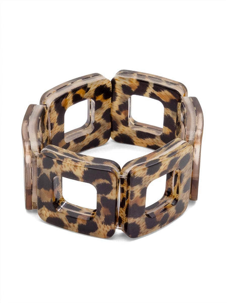 Leopard Block Resin Bracelet