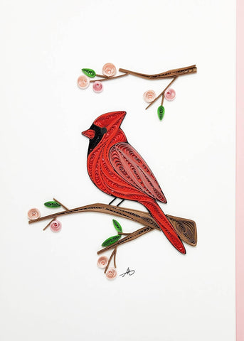 Cardinal and Cherry Blossom Greeting Card