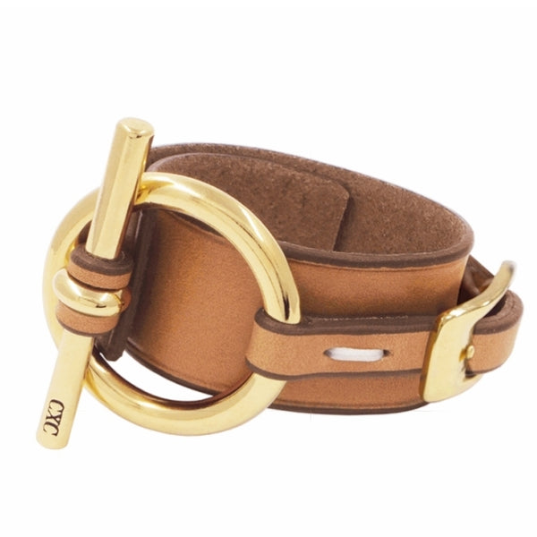 CXC Origins Leather Bracelet - Gold