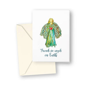 Friends Are Angels On Earth Enclosure Cards - Pack of 4