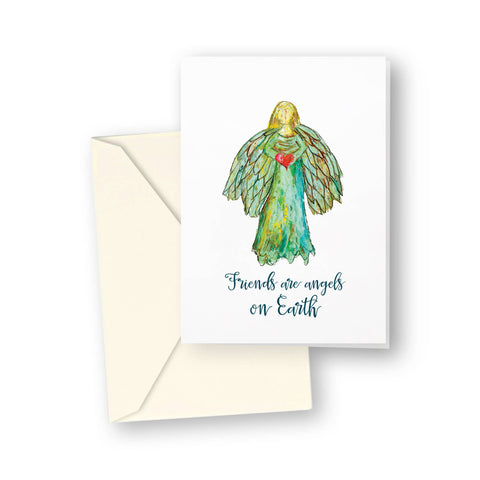 Friends Are Angels On Earth Enclosure Cards - Pack of 4