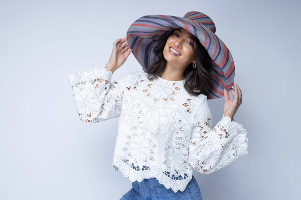 Grace Straw Hat - Midori Swirl