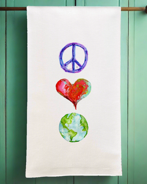 Peace Love Mother Earth Kitchen Towel