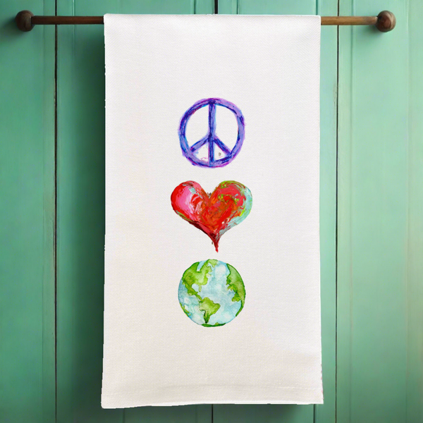 Peace Love Mother Earth Kitchen Towel