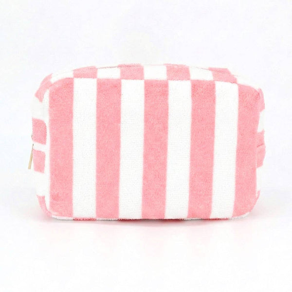 Striped Terrycloth Cosmetic Bag