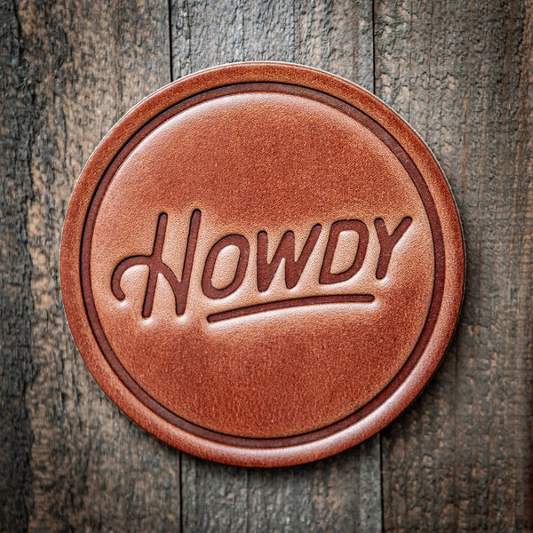 Howdy Leather Coaster