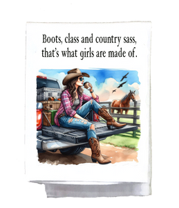 Boots, Class, and Country Sass Kitchen Towel