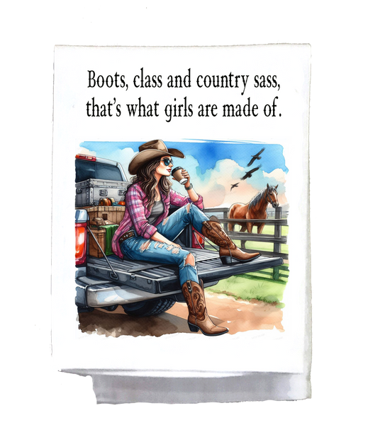 Boots, Class, and Country Sass Kitchen Towel