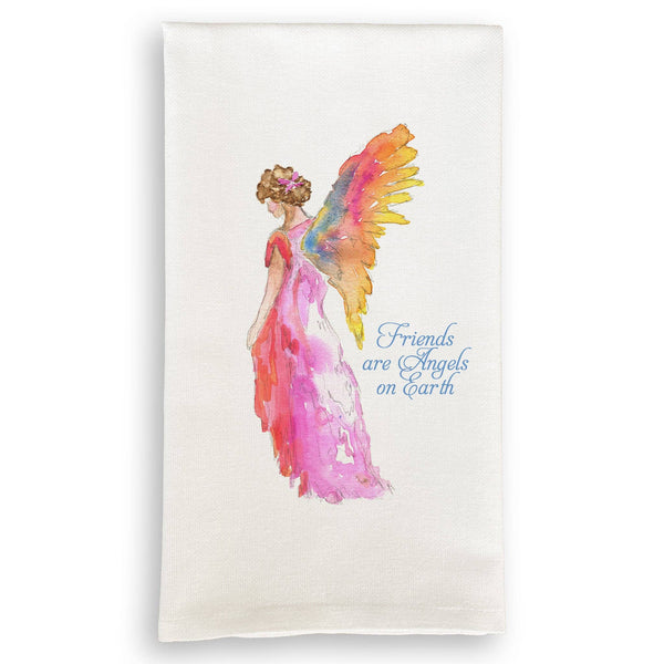 Pink Heavenly Angel with Friends Kitchen Towel