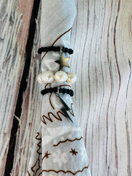 Pearl Stretch Bandana Charm