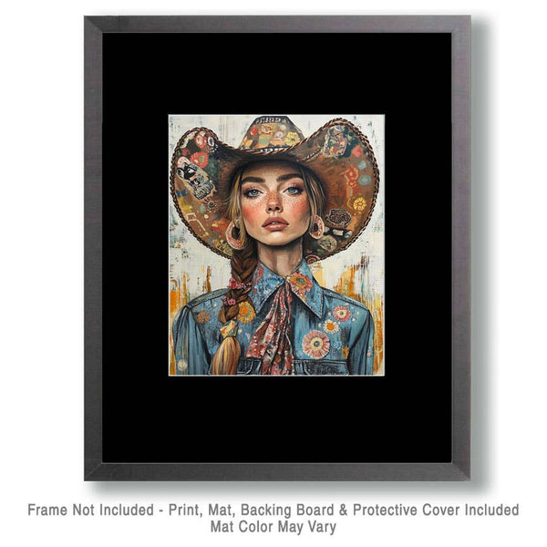 Patches Cowgirl Wall Art Print