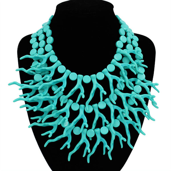 Bold Coral Statement Necklace