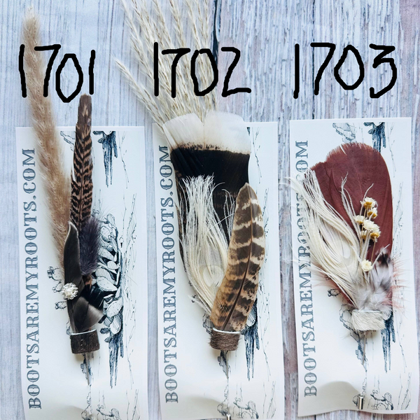 Mixed Feather Hat Pin - Set #17