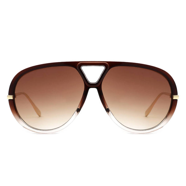 Double Bridge Fashion Aviator Sunglasses