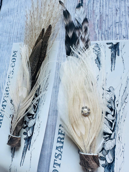 Mixed Feather Hat Pin - Set #16
