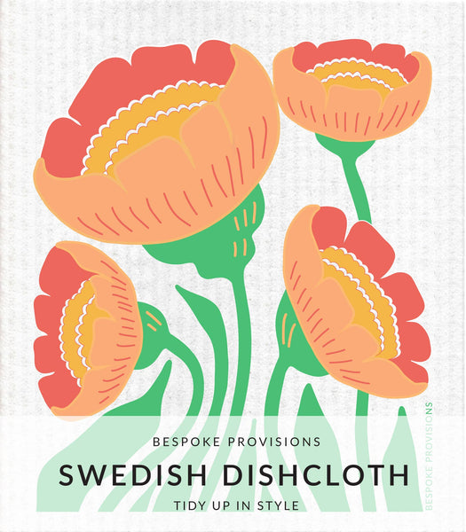 Peach Flower Swedish Dishcloth