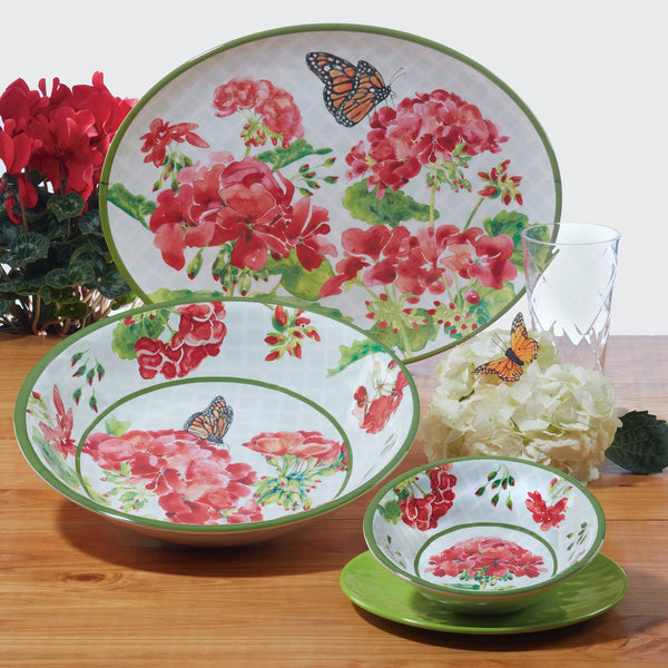 Geraniums Oval Platter