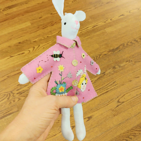Embroidered Easter Bunny - Pink