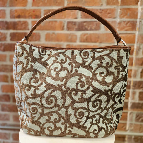 Olivia Handbag - Chocolate Scroll
