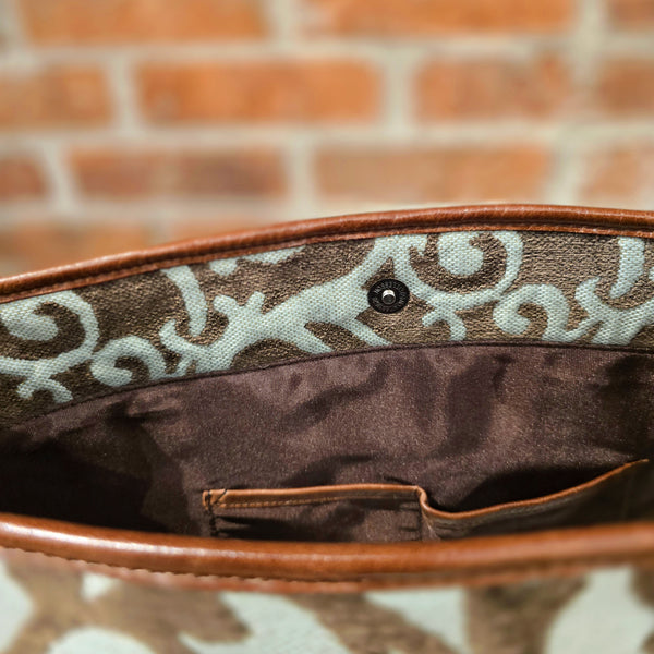 Olivia Handbag - Chocolate Scroll