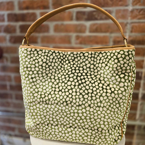 Olivia Handbag - Ivory Dot on Grass