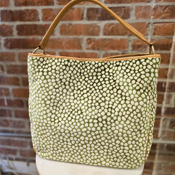 Olivia Handbag - Ivory Dot on Grass