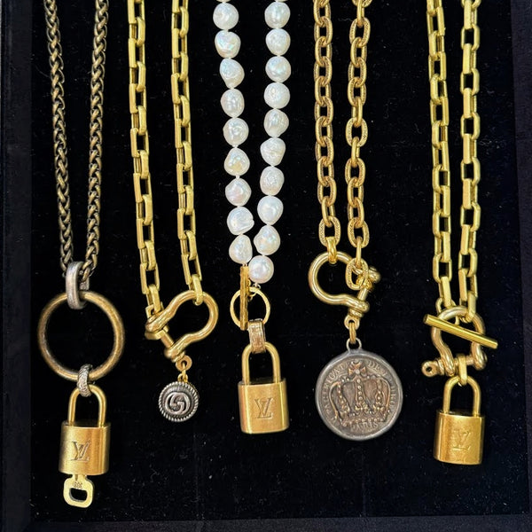 Authentic LV Lock on Bronze Necklace