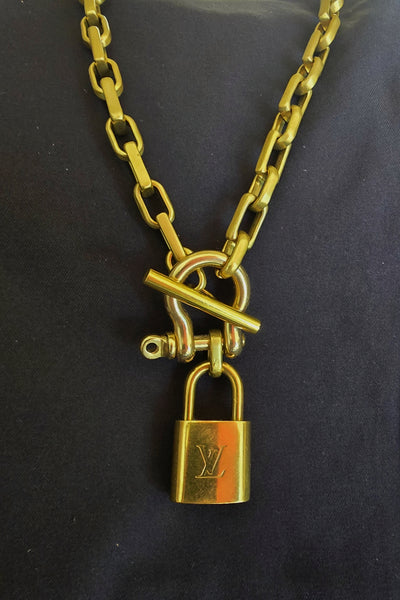 Authentic LV Lock on Link Chain Necklace