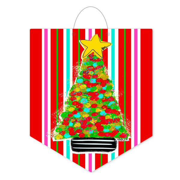 Dots & Stripes Tree of Cheer Door Hanger