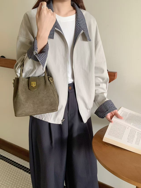 Suede-Like Microfiber Crossbody Bag